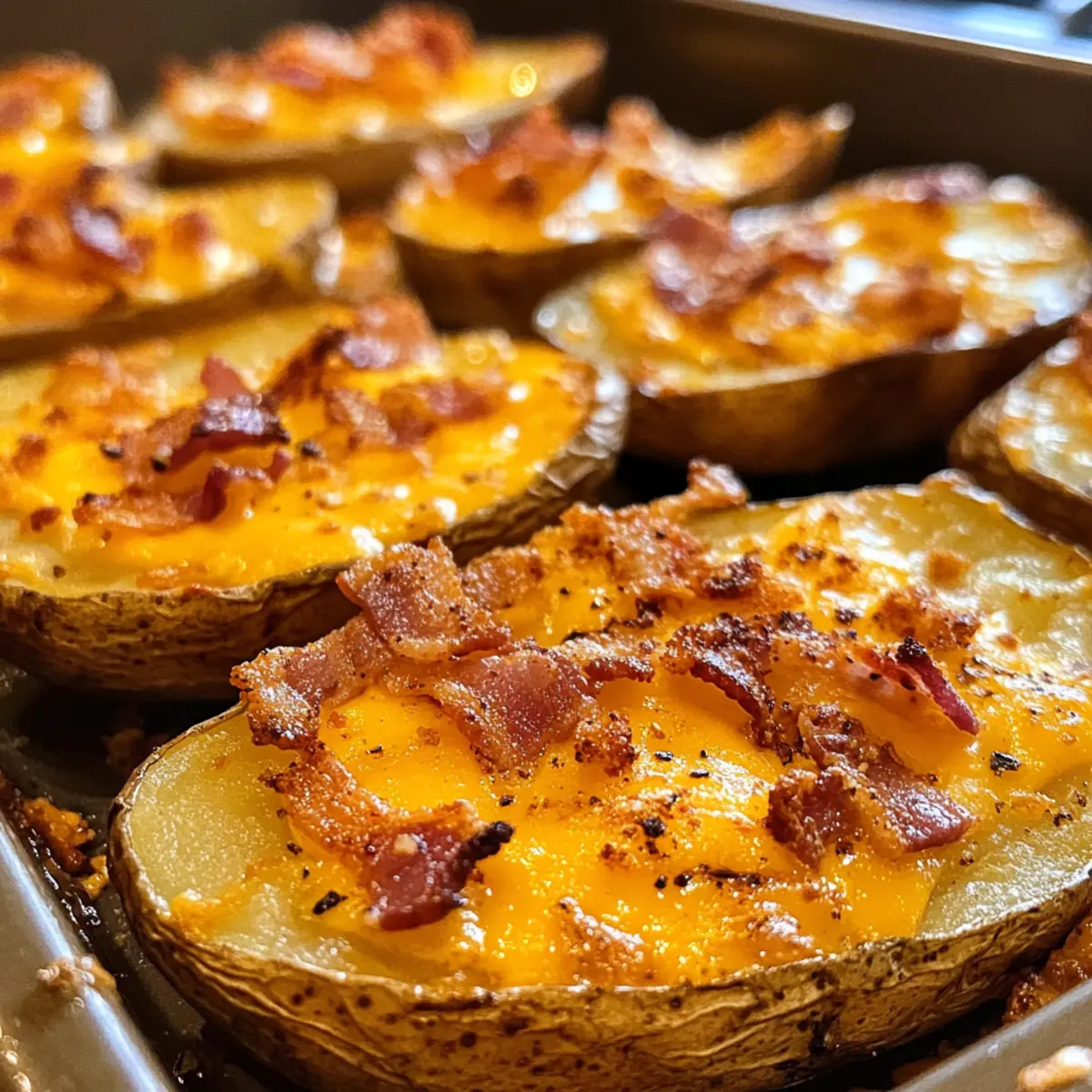 Crispy Cheesy Potato Skins with Bacon for Game Day Bliss
