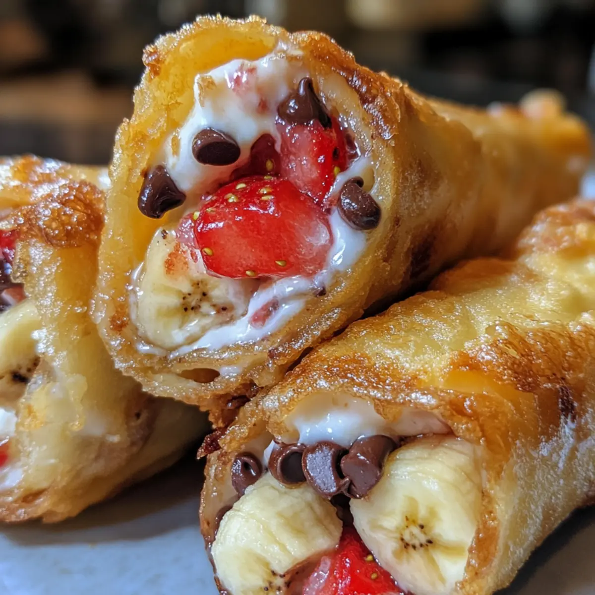 Banana Split Egg Rolls